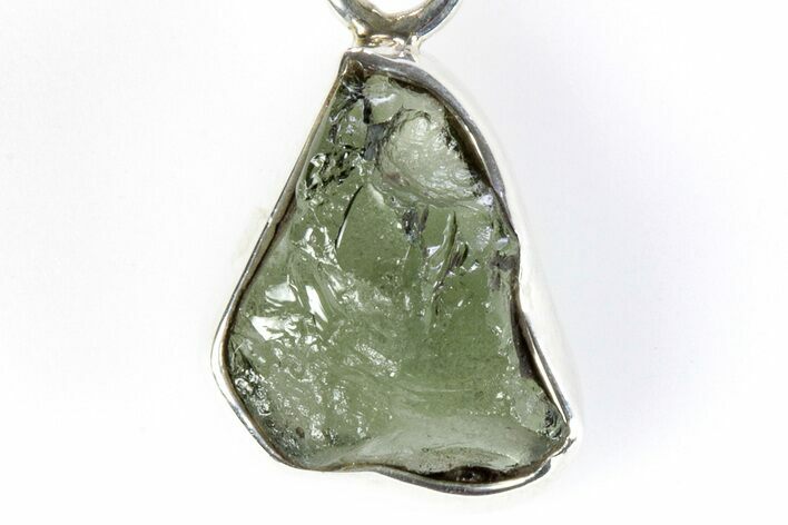 Green Moldavite Tektite Pendant ( g) - Czech Republic #256905
